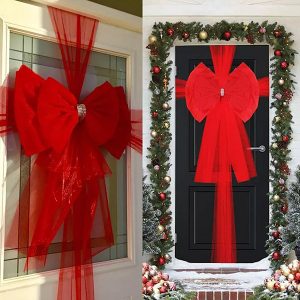 Dekoracyjna Duża Kokarda na Boże Narodzenie i Inne Okazje | RUBYBOW