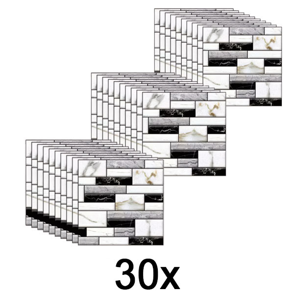 3x Naklejki ścienne 3D o wyglądzie marmuru (10 sztuk/0,9 m²) | MARBLEBLOCKS